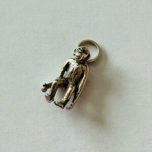 Vintage 925 Silver Monkey Charm